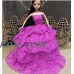 Lanlan 1 PCS Fashion Handmade Senven layer Embroidery Lace Dress With Veil Made To Fit Dolls Doll Clothes Shoes Doll House Accessories Kids Gift Rose Red   
